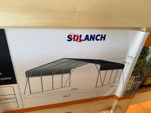 lot 1114D image: Unused SDLanch 20 x 20 Carport-Dark Grey and color