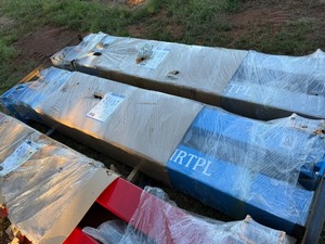 lot 1257D image: Unused 10,000 lb Two Post Automotive Lift -Assorted Colors, Choice of remaining Red, Blue or Grey at load out only