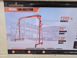 lot 1672 image: LandHonor 2200lb Adjustable Gantry Crane AGC2200