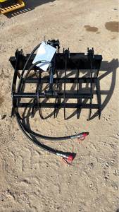 lot 1750 image: IRLGF Heavy Duty Grab Wood Fork - Mini Skid Steer Attachment