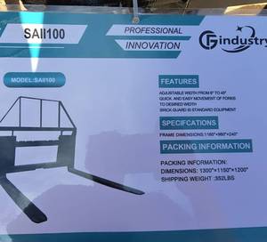 lot 1343 image: Heavy Duty Skid Steer Pallet Fork Attachment