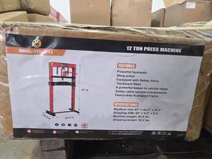 lot 2267 image: 12 Ton Hydraulic Shop Press Machine ATS-SP12