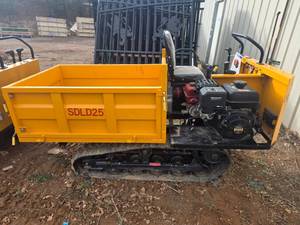 lot 1064 image: SDLD25 Tracked Mini Dumper with Seat (Steering Stick needs Welded)
