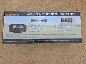 lot 1619C image: LandHonor 36-inch Round Metal Fire Pit Ring
