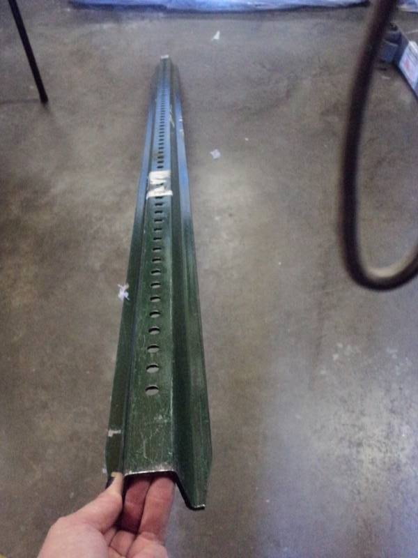 lot 2618 image: (1) metal sign post, green, 5