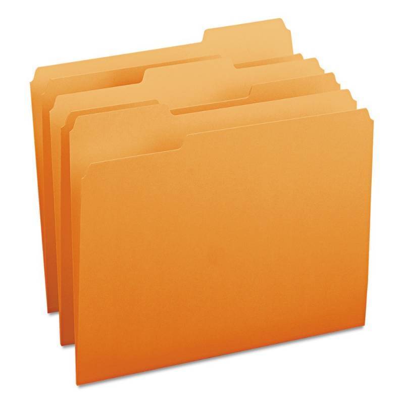 lot 1542 image: Smead 13 Cut Top Tab Letter File Folder  Orange  100Box