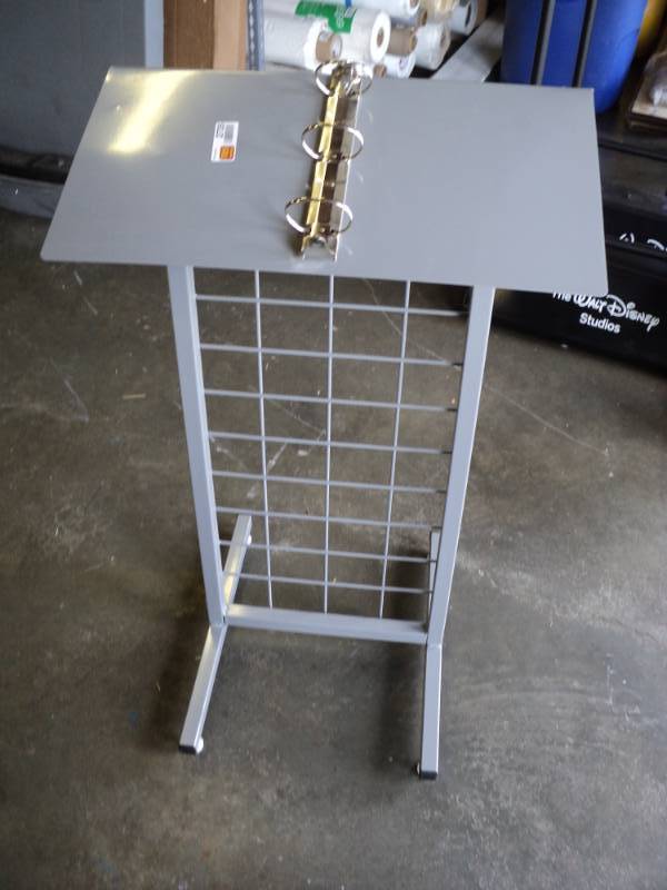 lot 2735 image: Performare Steel podium with 3 ring binder