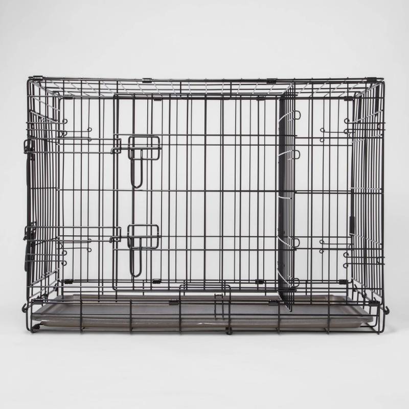 lot 3690 image: Wire Collapsible Dog Crate - M - Black - Boots & Barkley - Retail $50