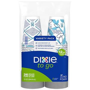 lot 11748 image: Dixie To Go Disposable Hot Cups & Lids - 12oz