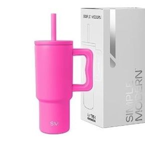 lot 11754 image: Simple Modern Kids 30 oz Tumbler with Handle and Silicone Straw Lid  Spill Proof and Leak Resistant  Reusable Stainless Steel Bottle  Gift for Kids Boys Girls  Trek Collection  Raspberry Vibes