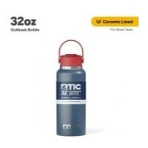 lot 11756 image: RTIC 32 Oz Ceramic Lined Insulated Outback Bottle  Leak Resistant  Patriot