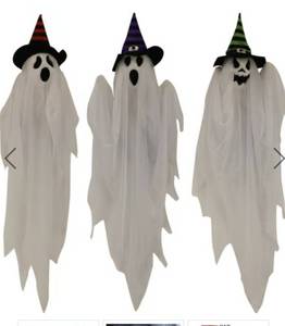 lot 6966 image: Set of 3 Hanging Ghosts, IndoorOutdoor Halloween Decoration
