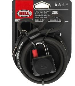 lot 6977 image: 6 Ft. X 8mm Armory Coiling Cable Bicycle Lock 7122010