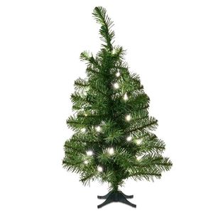 lot 8676 image: 2 Green Christmas Tree with 35 Battery Box LED Lights