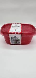 lot 66838 image: Red Holiday Food Storage Container Set - 2 Pack - Retail $8