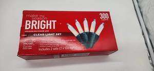 lot 66845 image: 300 Clear Christmas Lights Set - IndoorOutdoor - Retail $15