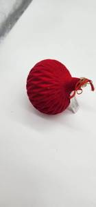 lot 66876 image: Red Velvet Holiday Ornament Ball - Retail $8