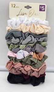 lot 66906 image: 12-Piece Cotton Hair Scrunchie Set - Retail $5