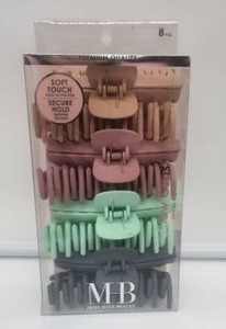 lot 66909 image: Must Have Beauty 8-Piece Hair Claw Clip Set - Retail $12