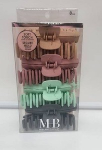 lot 66911 image: Must Have Beauty 8-Piece Hair Claw Clip Set - Retail $12