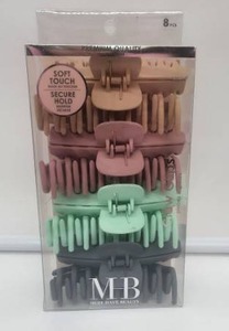 lot 66912 image: Must Have Beauty 8-Piece Hair Claw Clip Set - Retail $12