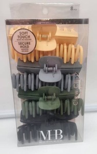 lot 66913 image: MHB Premium 8-Piece Claw Hair Clip Set - Retail $12