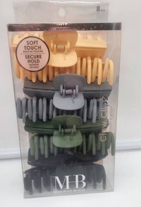lot 66914 image: MHB Premium 8-Piece Claw Hair Clip Set - Retail $12