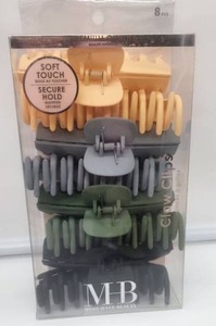 lot 66916 image: MHB Premium 8-Piece Claw Hair Clip Set - Retail $12