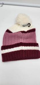 lot 66935 image: Striped Knit Pom Beanie Adult Size  - Retail $15