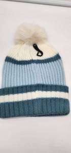lot 66937 image: Striped Winter Pom Beanie Adult Size  - Retail $15