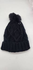 lot 66960 image: Black Knit Winter Beanie with Pom Pom Adult Size  - Retail $15