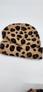lot 66963 image: Leopard Print Knit Beanie Hat Adult Size  - Retail $12