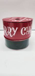 lot 66968 image: Merry Christmas Red and Green Ribbon Roll - Retail $8