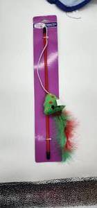 lot 66975 image: Interactive Cat Wand Toy with Feathers Dog Toy - Retail $8