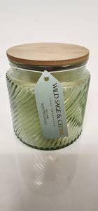 lot 67039 image: Wild Sage & Cedar Scented Glass Candle - Retail $15