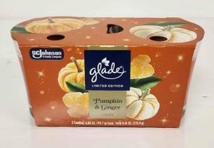 lot 67052 image: Glade Limited Edition Pumpkin & Ginger Candle Set - Retail $8