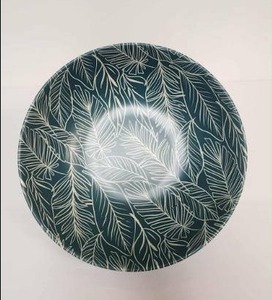 lot 67053 image: Decorative Tropical Leaf Pattern Bowl - Retail $24