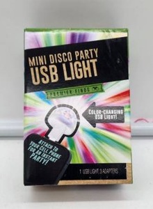 lot 67056 image: Mini Disco Party USB Light with 3 Adapters - Retail $8