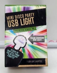lot 67057 image: Mini Disco Party USB Light with 3 Adapters - Retail $8