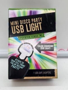 lot 67058 image: Mini Disco Party USB Light with 3 Adapters - Retail $8