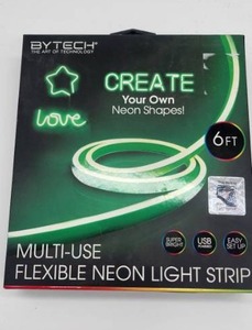 lot 67085 image: BYTECH 6FT Flexible Neon LED Light Strip - Retail $15