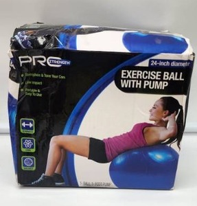 lot 67100 image: Pro Strength 24-inch Exercise Ball with Pump - Retail $15