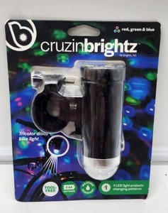 lot 67124 image: Cruzinbrightz Tricolor LED Disco Bike Light - Retail $12
