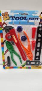 lot 67155 image: 10 Piece Kids Tool Set Playset - Retail $8