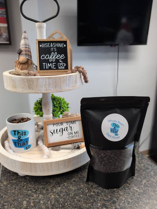 lot 152 image: This & That Dark Roast Coffee medium bag