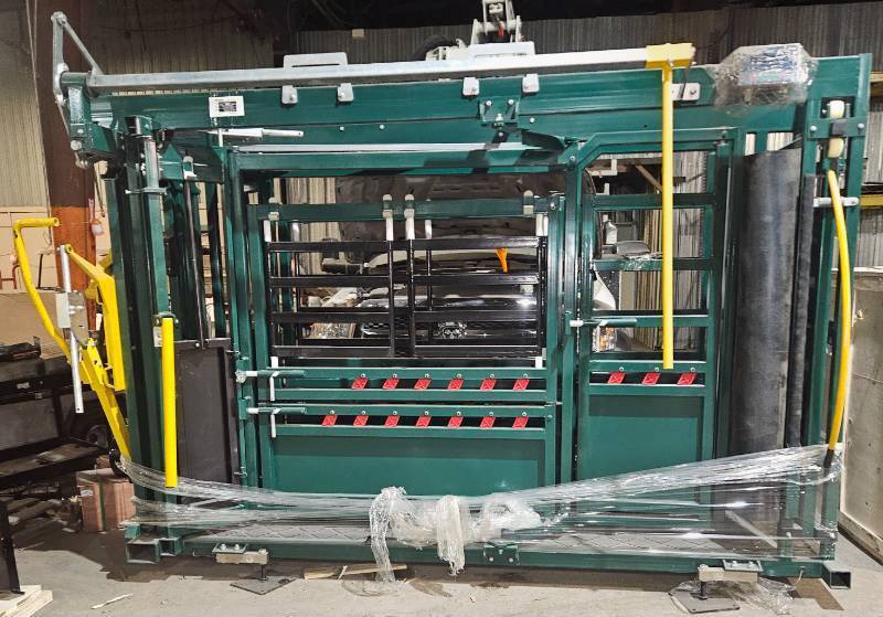 lot 5375 image: Unused SDLSC Industrial Squeeze Chute System SDLSC - Weight Scales w LED Display Built from Heavy-Duty Powder-Coated Steel - One Person Operation - Lots of Features