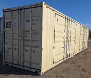 lot 1050 image: One Way Trip 40 Long Tall High Cube Container with Double Rear & Two (2) Side Double Doors - Used One Time To Ship To Mother Road Auctions & SalesWeather, Rodent & FireproofDelivery Available