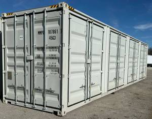 lot 1047 image: One Way Use - 40 Long High Cube Container with Double Rear & Four (4) Side Double Doors - Used One Time To Ship To Mother Road Auctions & Sales -Weather, Rodent & FireproofDelivery Available
