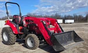 lot 100 image: 2025 Mahindra 1635 HST Tractor w 1635L Front Loader and Bucket - Only 57 Hours with Full Transferable Factory Warranty