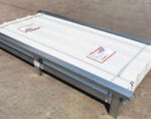 lot 5652 image: 200 Sheets of Unused SUNTOP 7ft Long Corrugated PPGI Steel Panels Model S2134C-200 w Self Tapping Screws - Galvanized  Color Painted - Appears White in Color